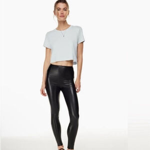 Wilfred Free Daria Chic Black polyurethane Leggings Size XS